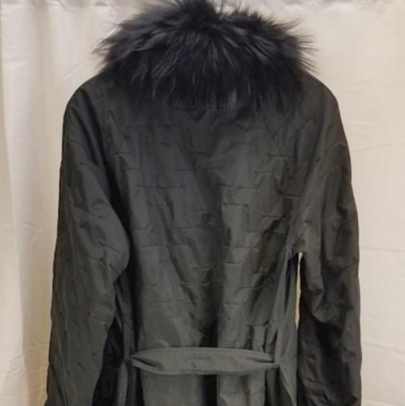 NWOT Sherry Cassin Women's REVERSIBLE Black Raccoon Fur Coat Black Fox - Picture 4 of 14